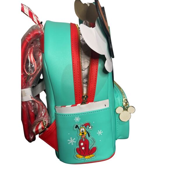 Loungefly Mickey Mouse Reindeer Light Up Nose Backpack Santa Christmas Disne main image 4